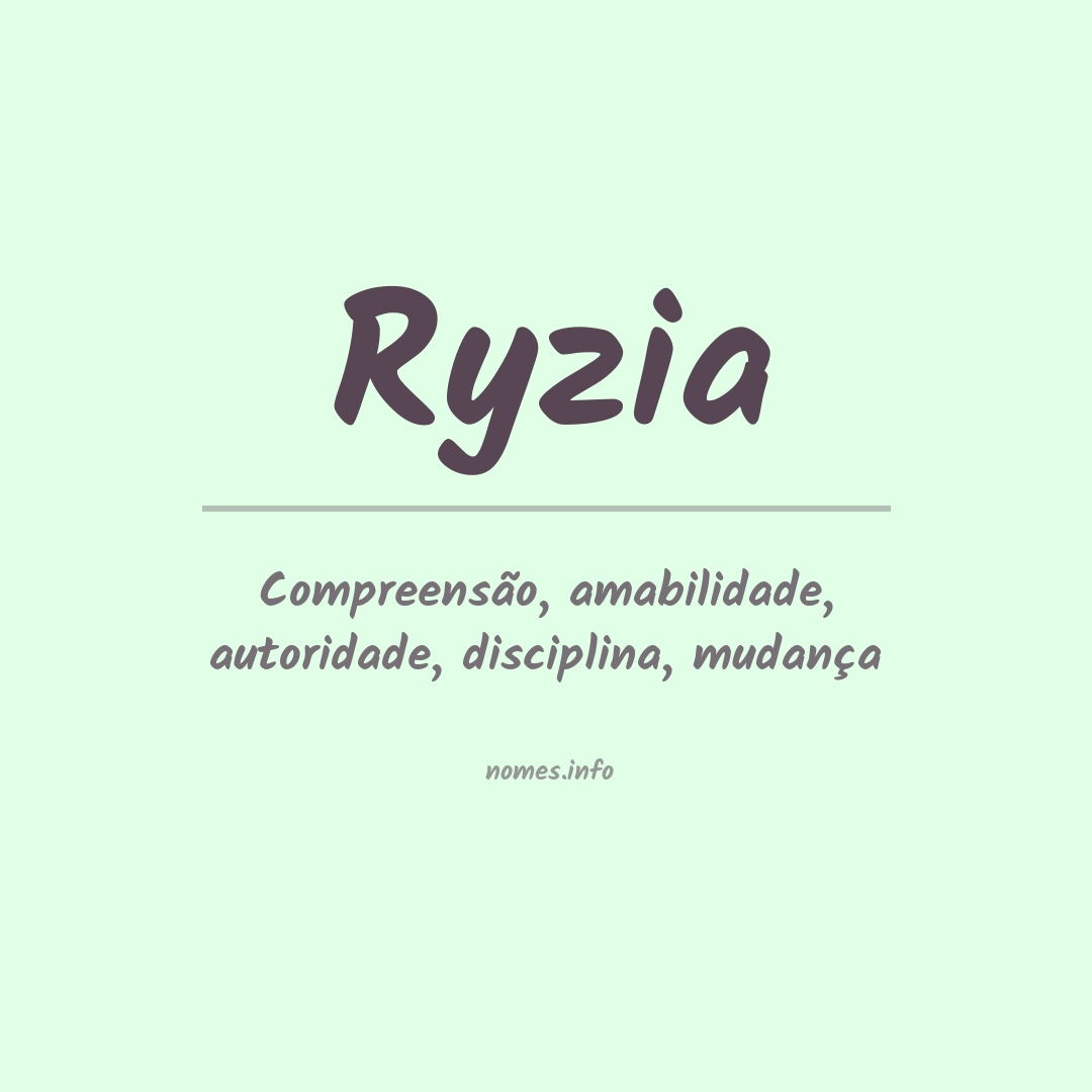 Significado do nome Ryzia