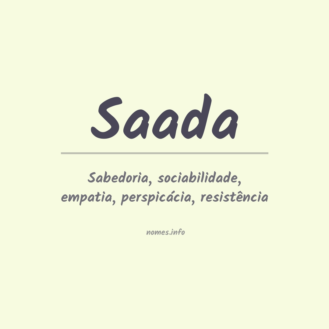 Significado do nome Saada