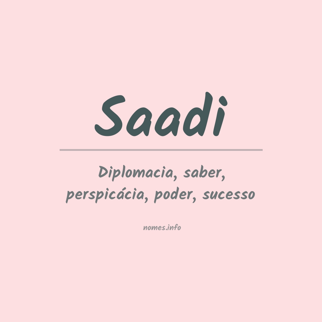 Significado do nome Saadi