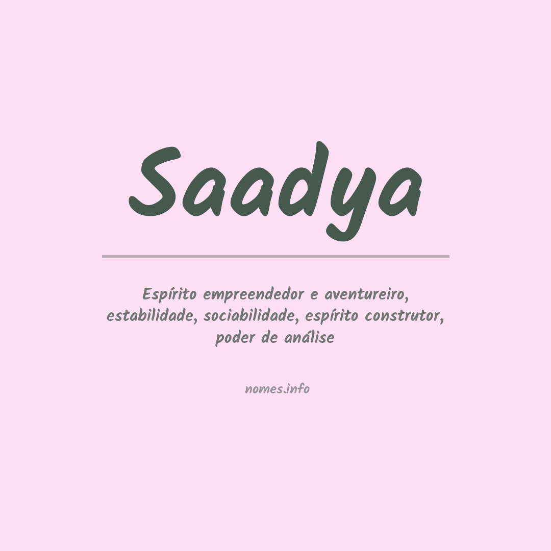 Significado do nome Saadya Significado do nome Saadya