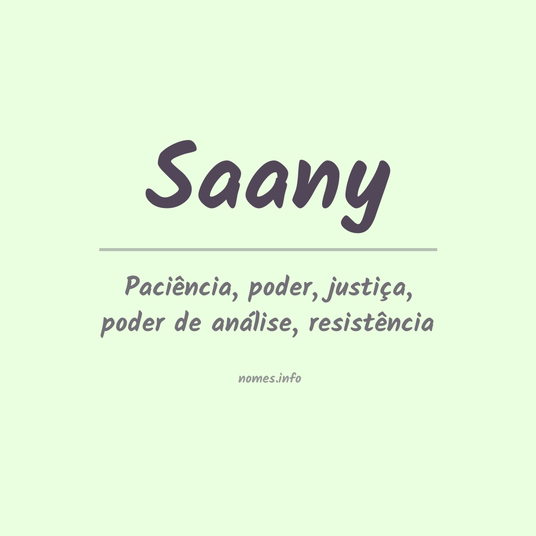 Significado do nome Saany