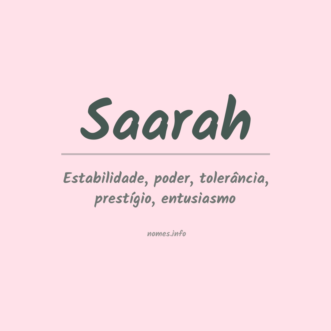 Significado do nome Saarah