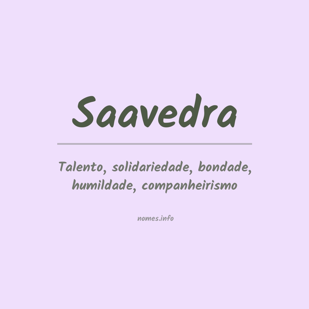 Significado do nome Saavedra