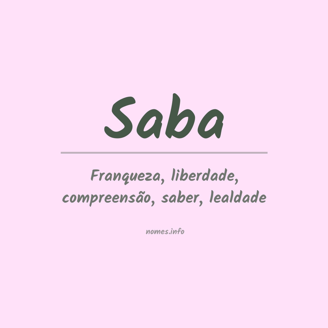 Significado do nome Saba