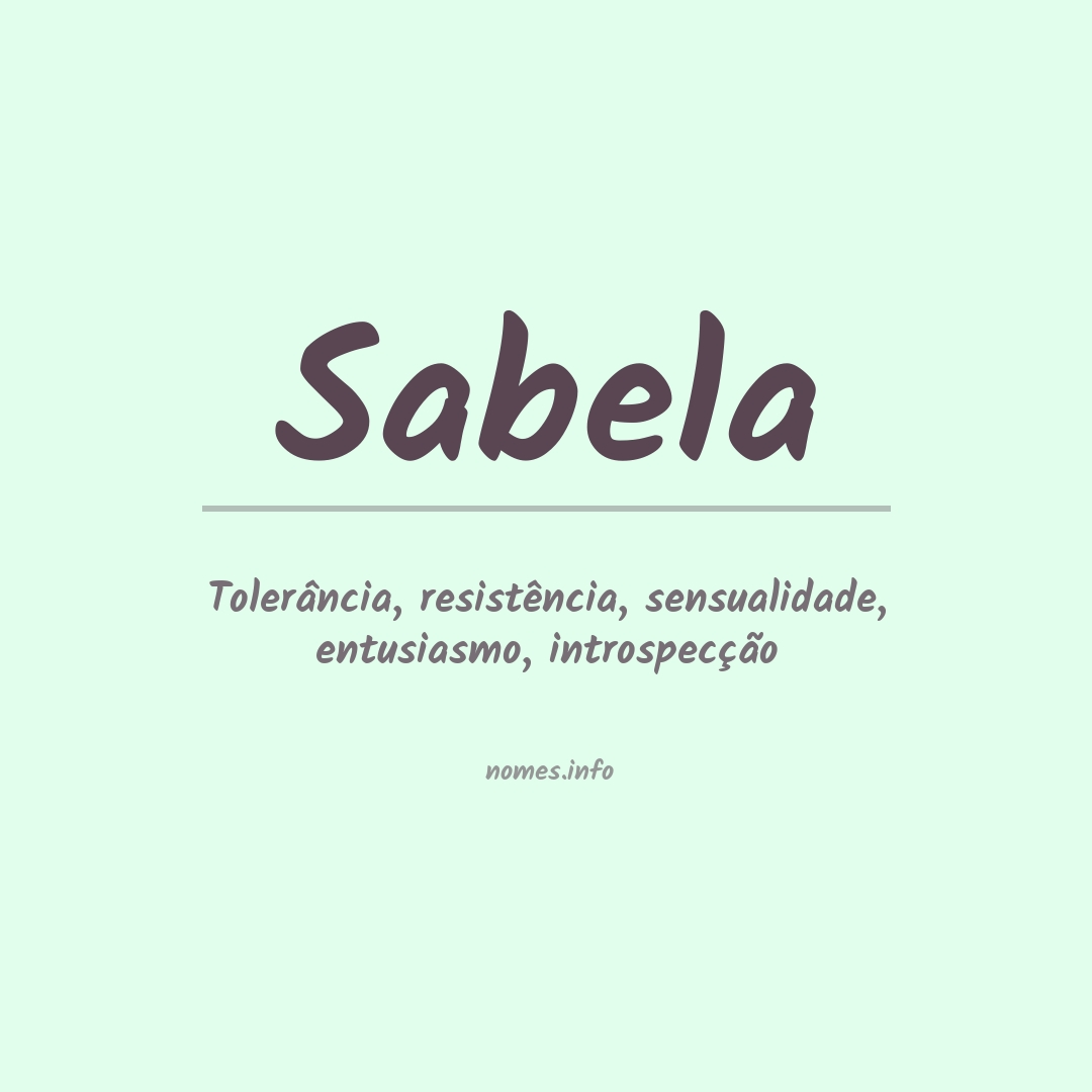 Significado do nome Sabela
