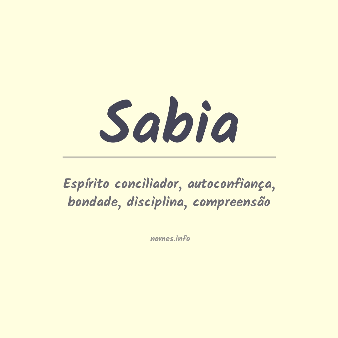 Significado do nome Sabia