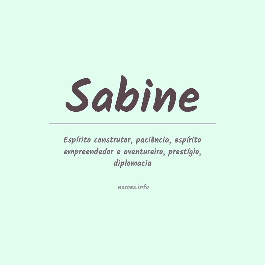 Significado do nome Sabine