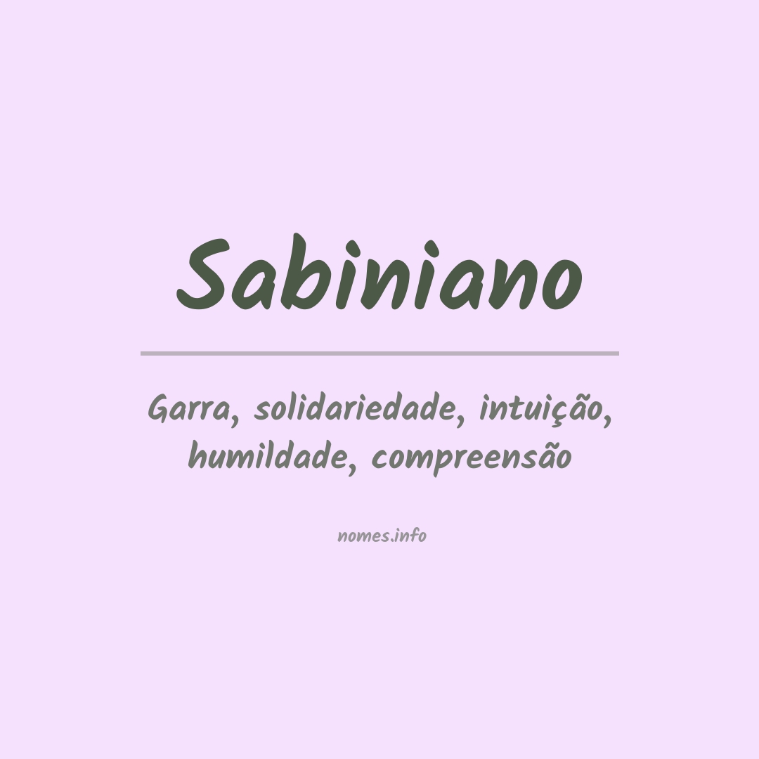Significado do nome Sabiniano