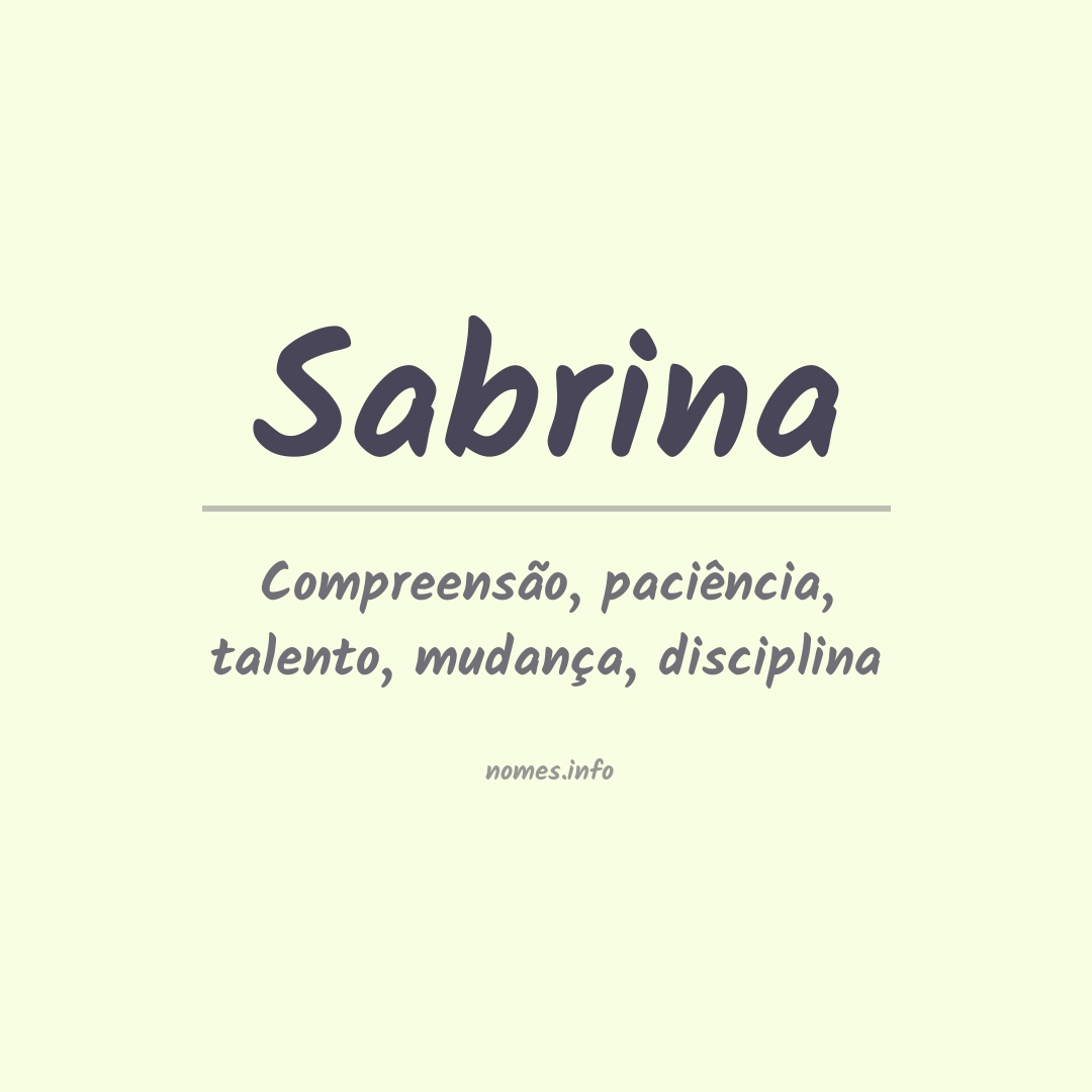 Significado do nome Sabrina - Dicionário de Nomes Próprios