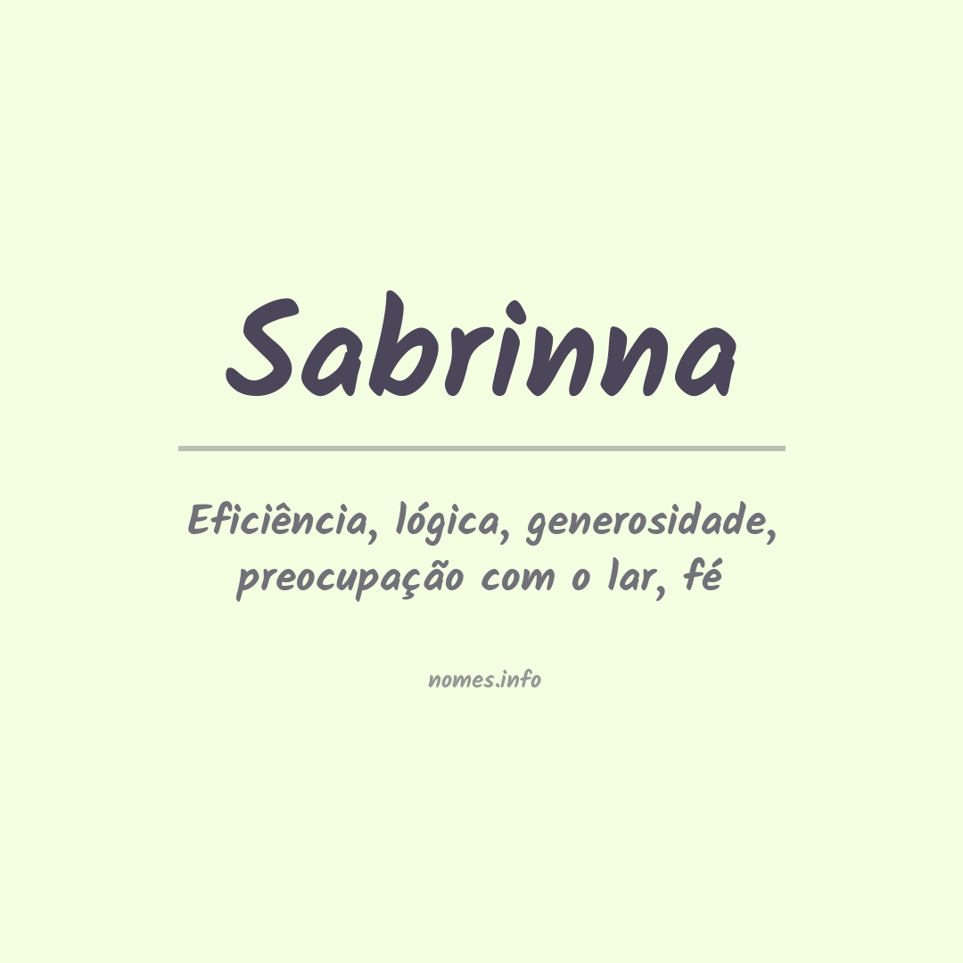 Significado do nome Sabrinna