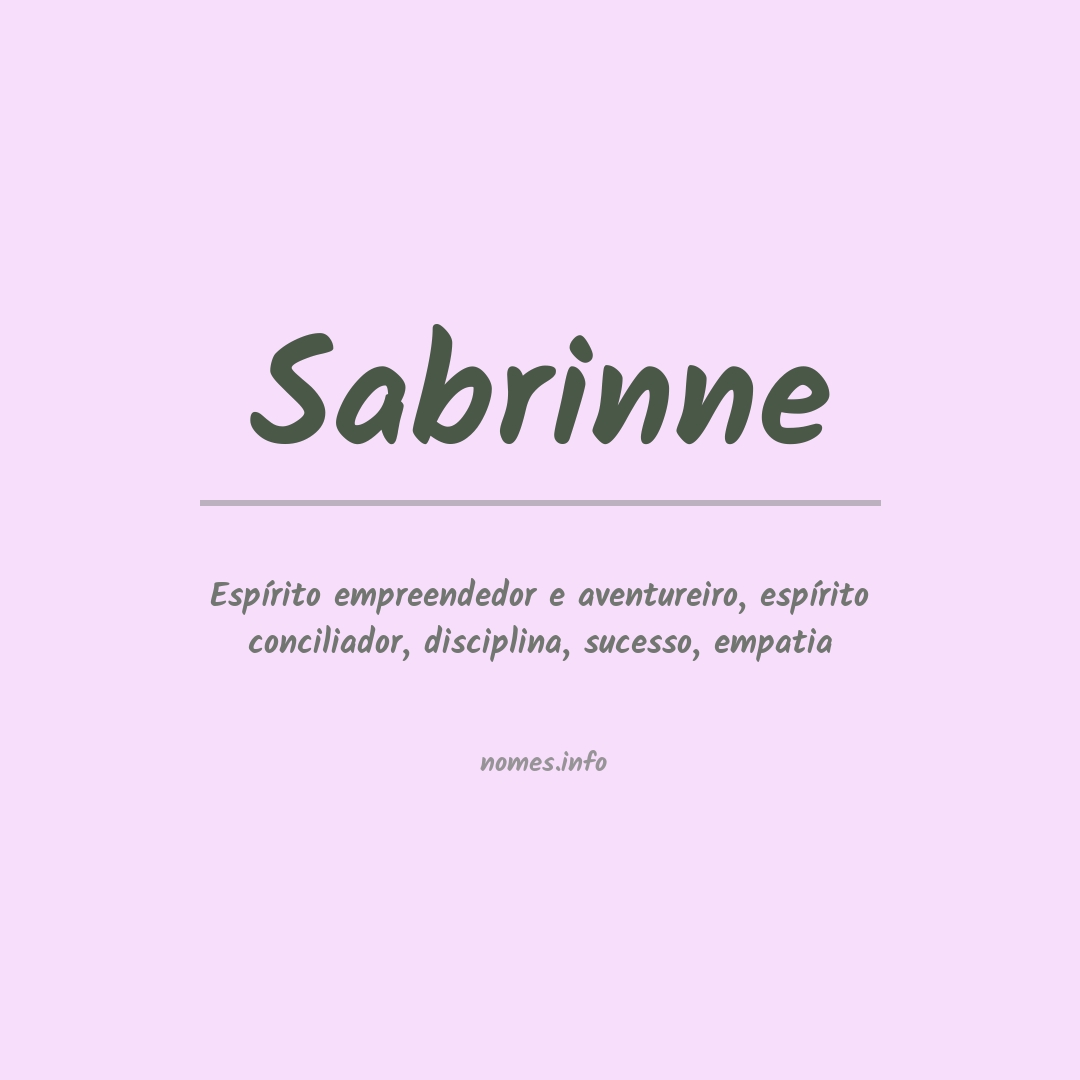 Significado do nome Sabrinne
