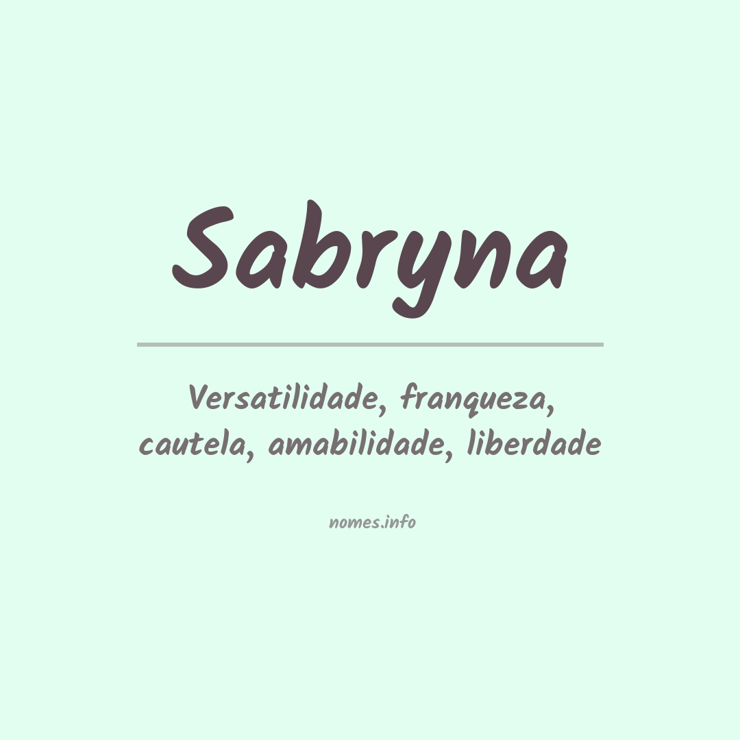 Significado do nome Sabryna