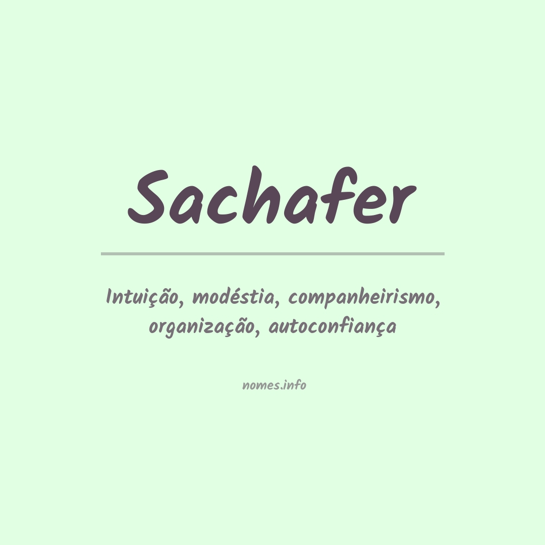 Significado do nome Sachafer