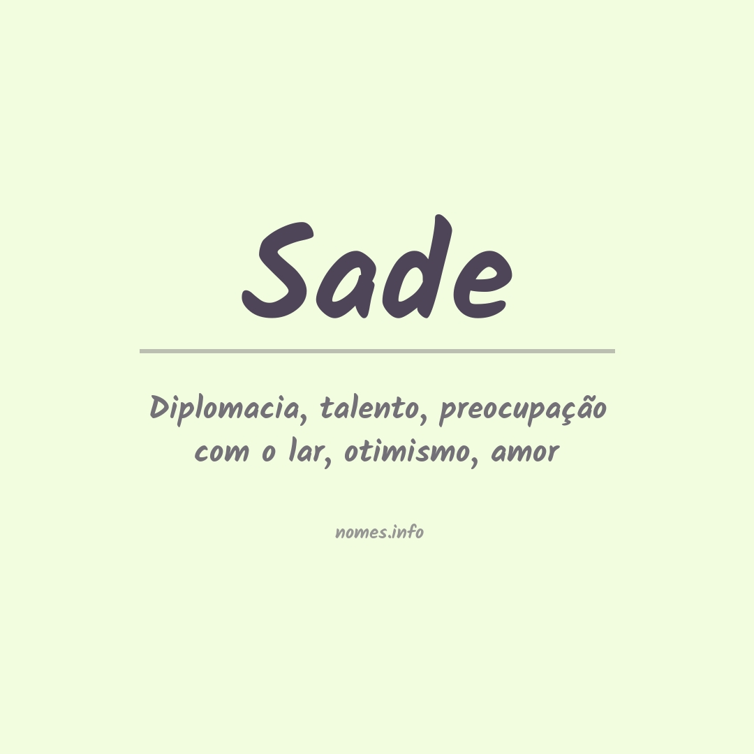 Significado do nome Sade