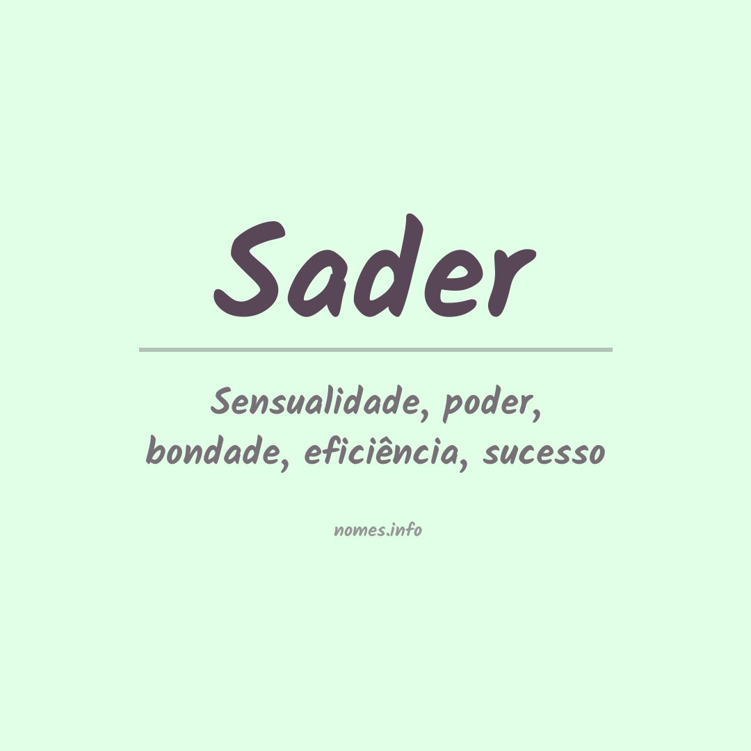 Significado do nome Sader