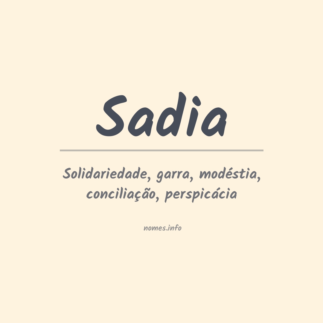 Significado do nome Sadia