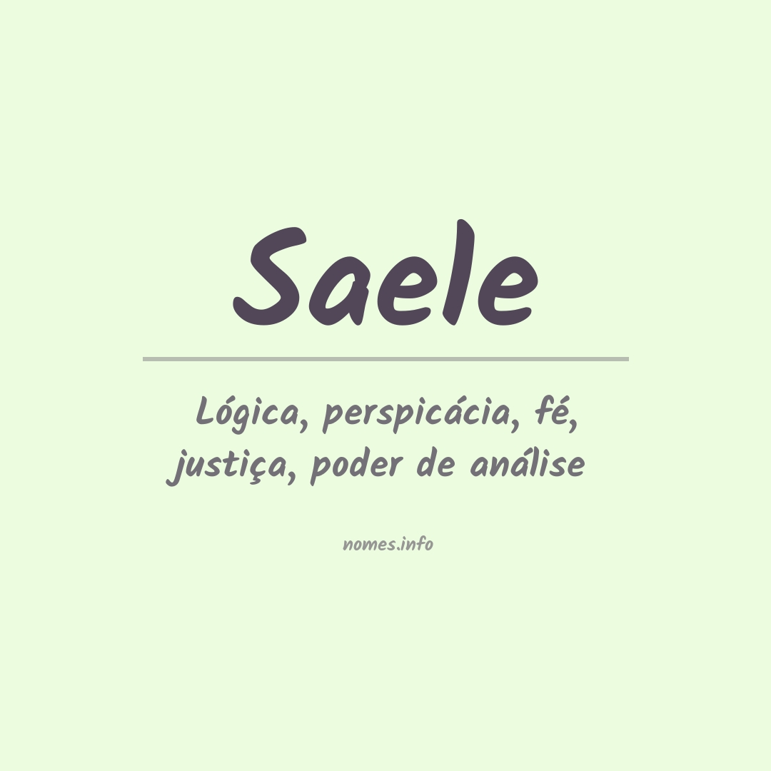 Significado do nome Saele