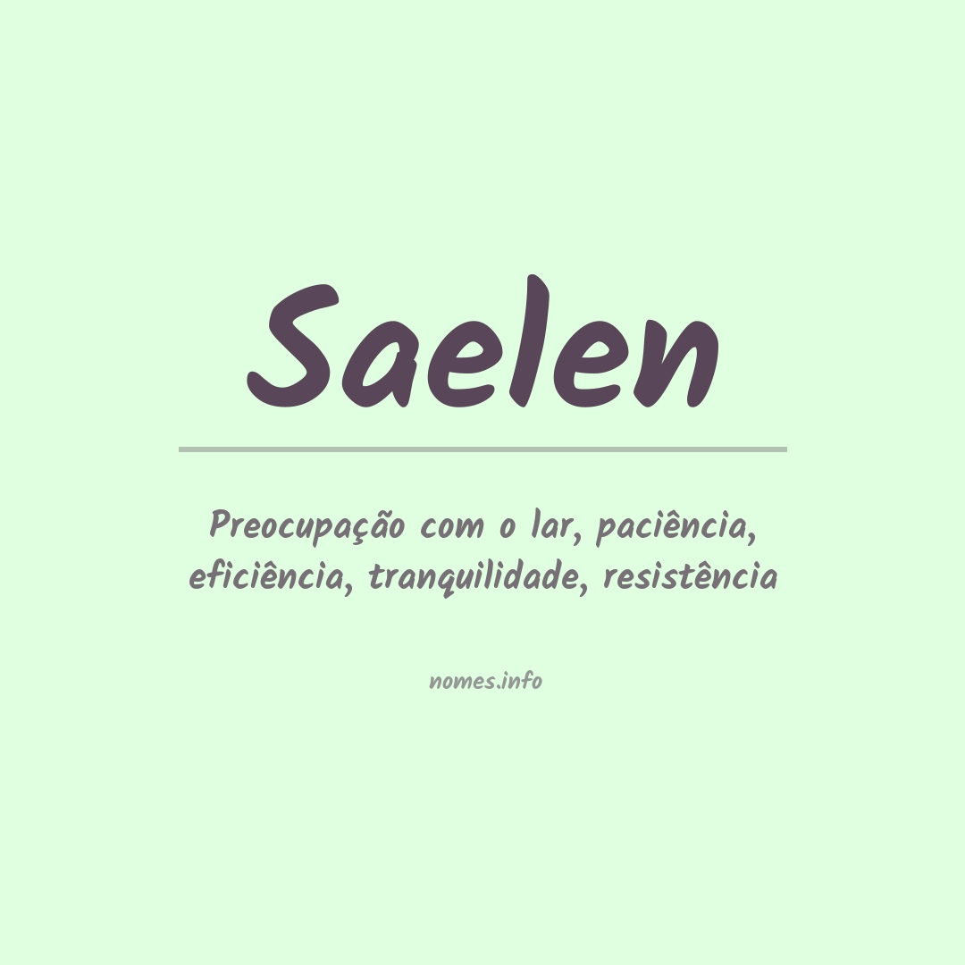 Significado do nome Saelen