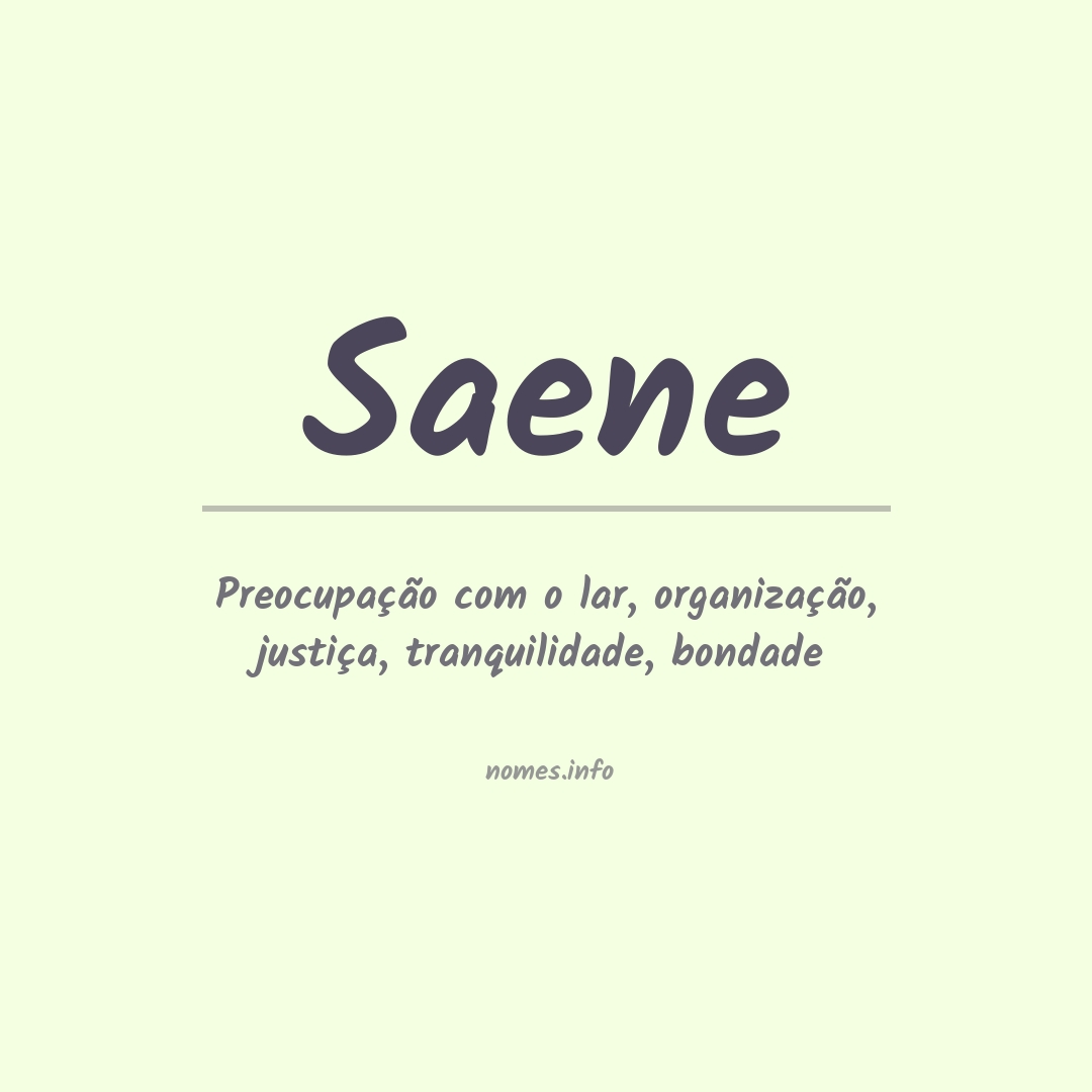 Significado do nome Saene
