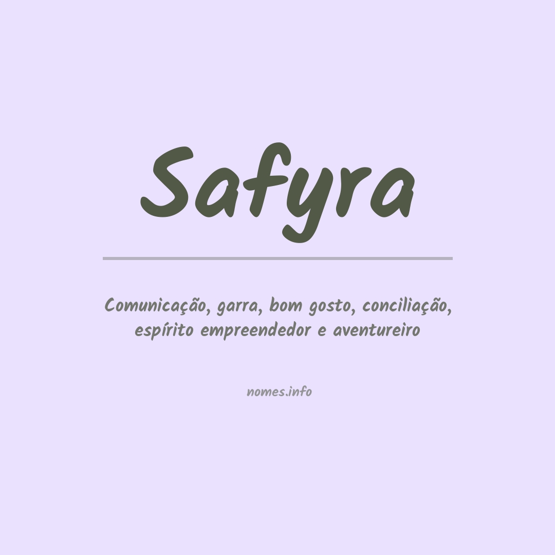 Significado do nome Safyra