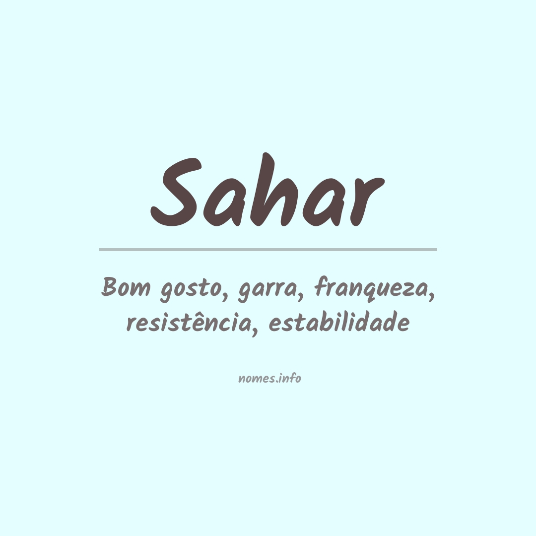 Significado do nome Sahar
