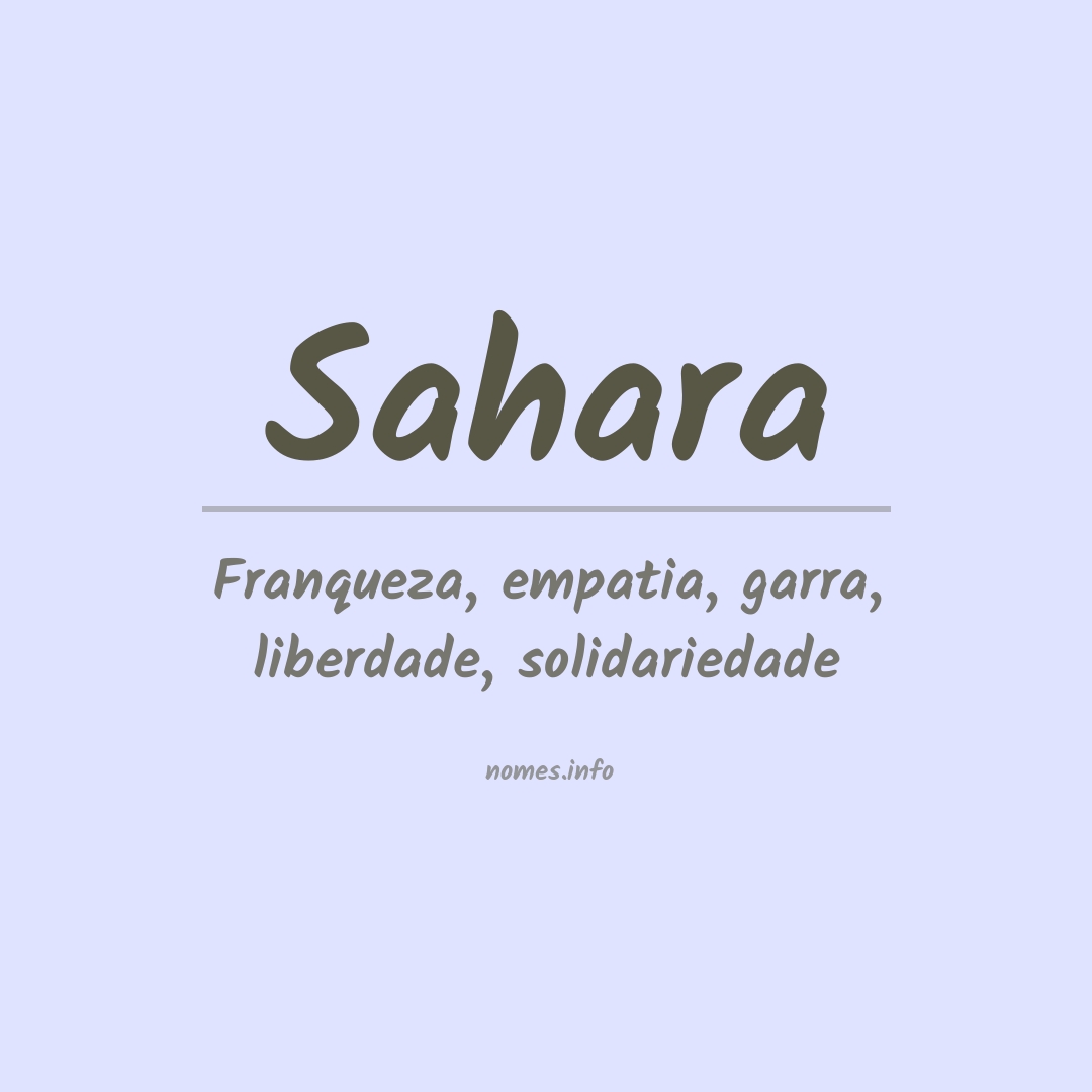 Significado do nome Sahara