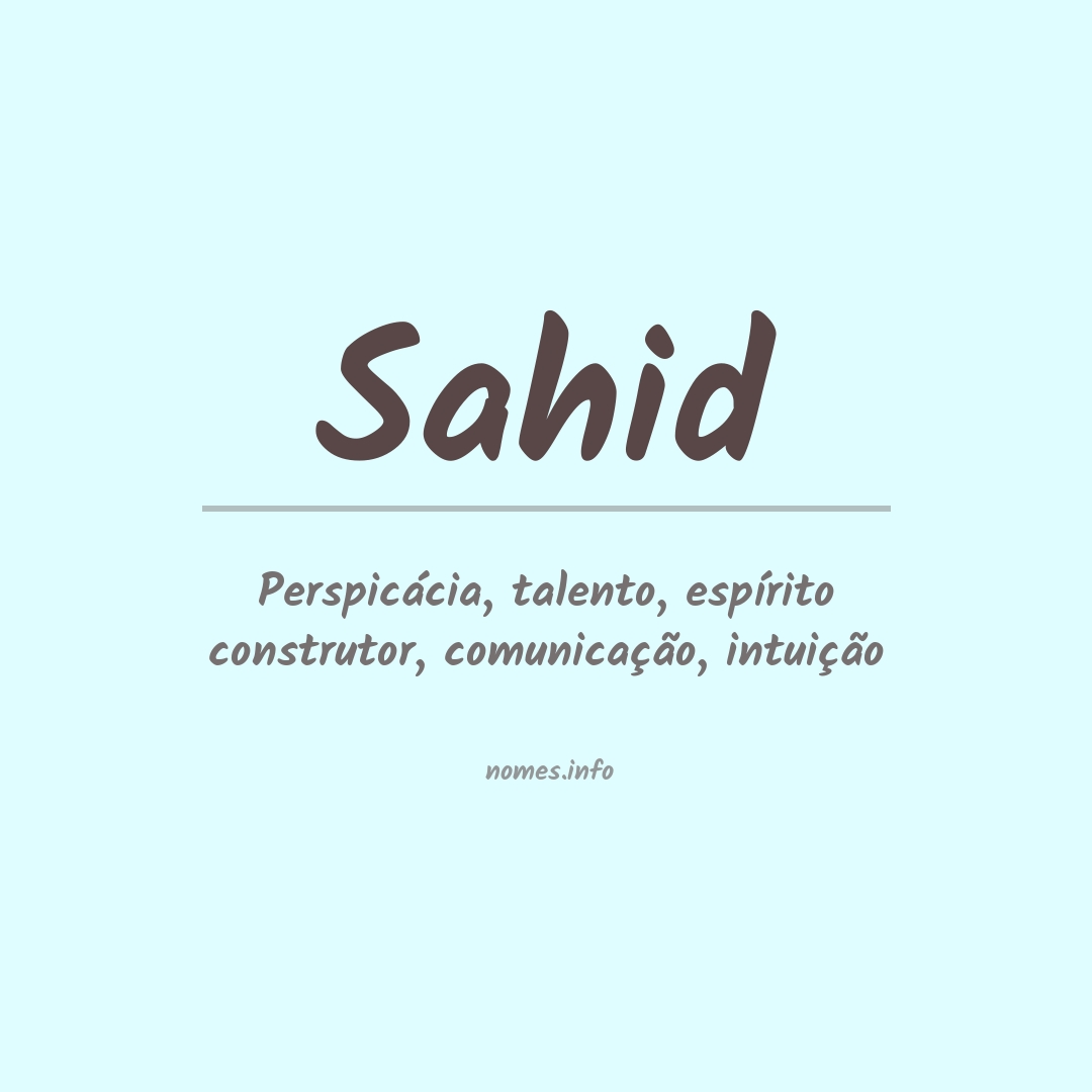 Significado do nome Sahid