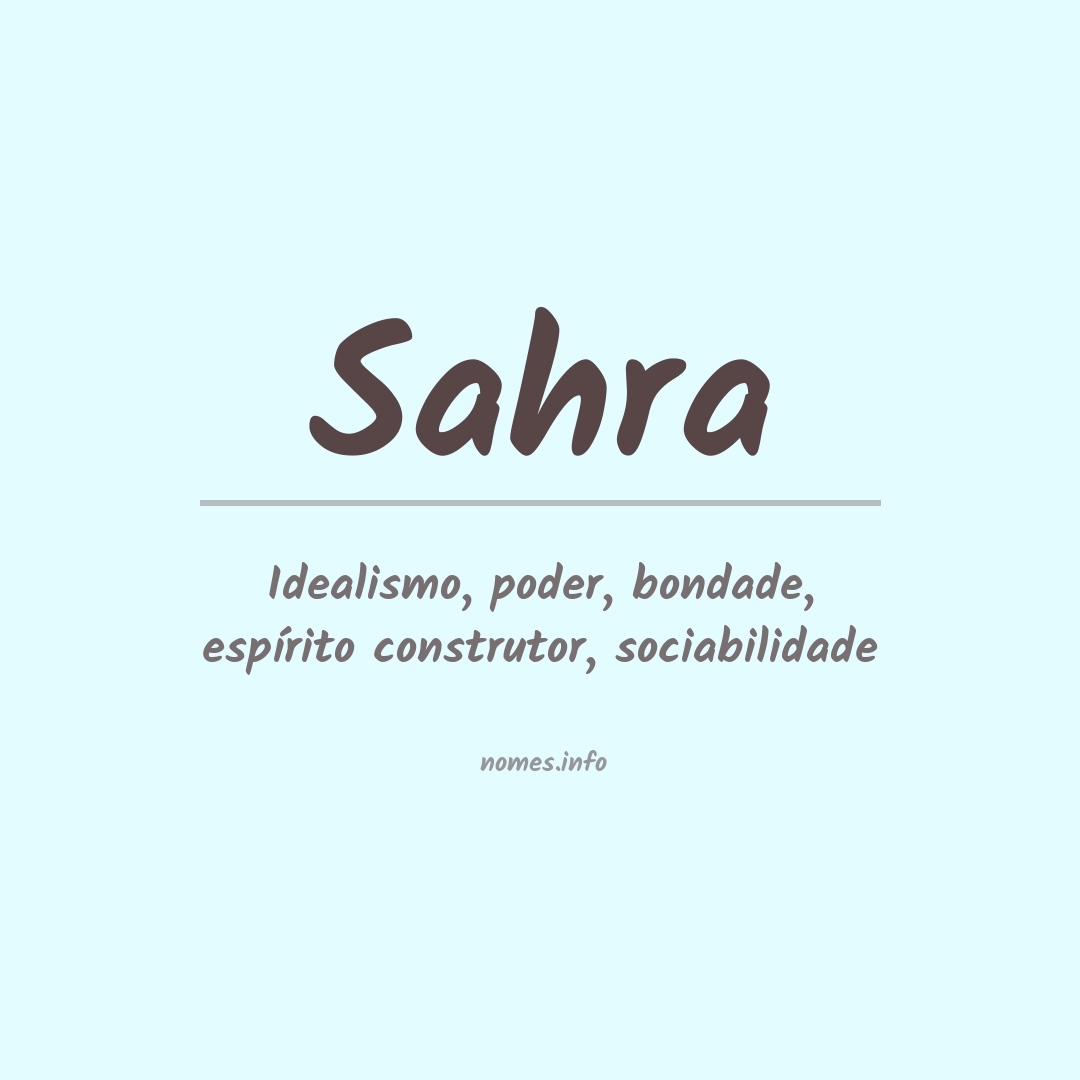 Significado do nome Sahra