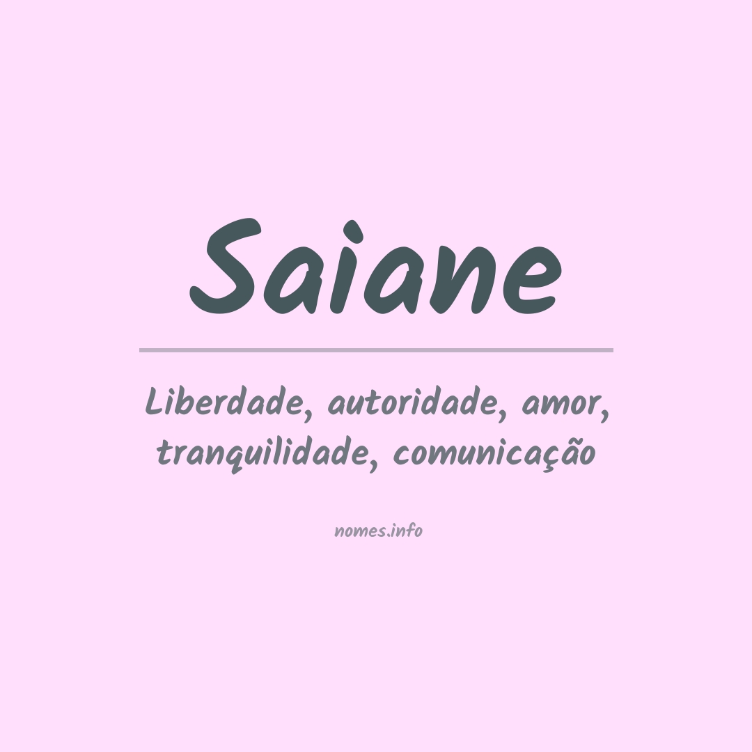 Significado do nome Saiane