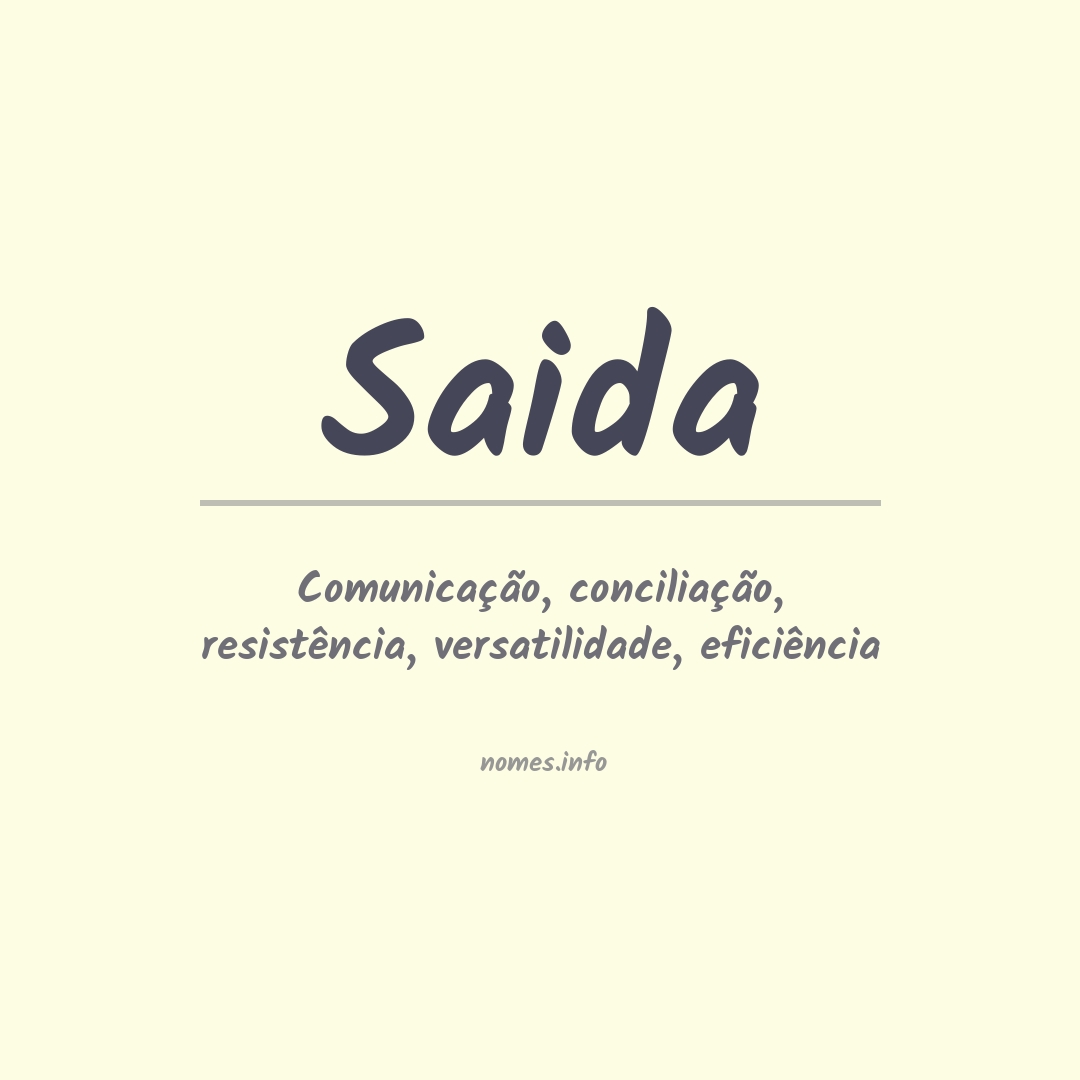 Significado do nome Saida