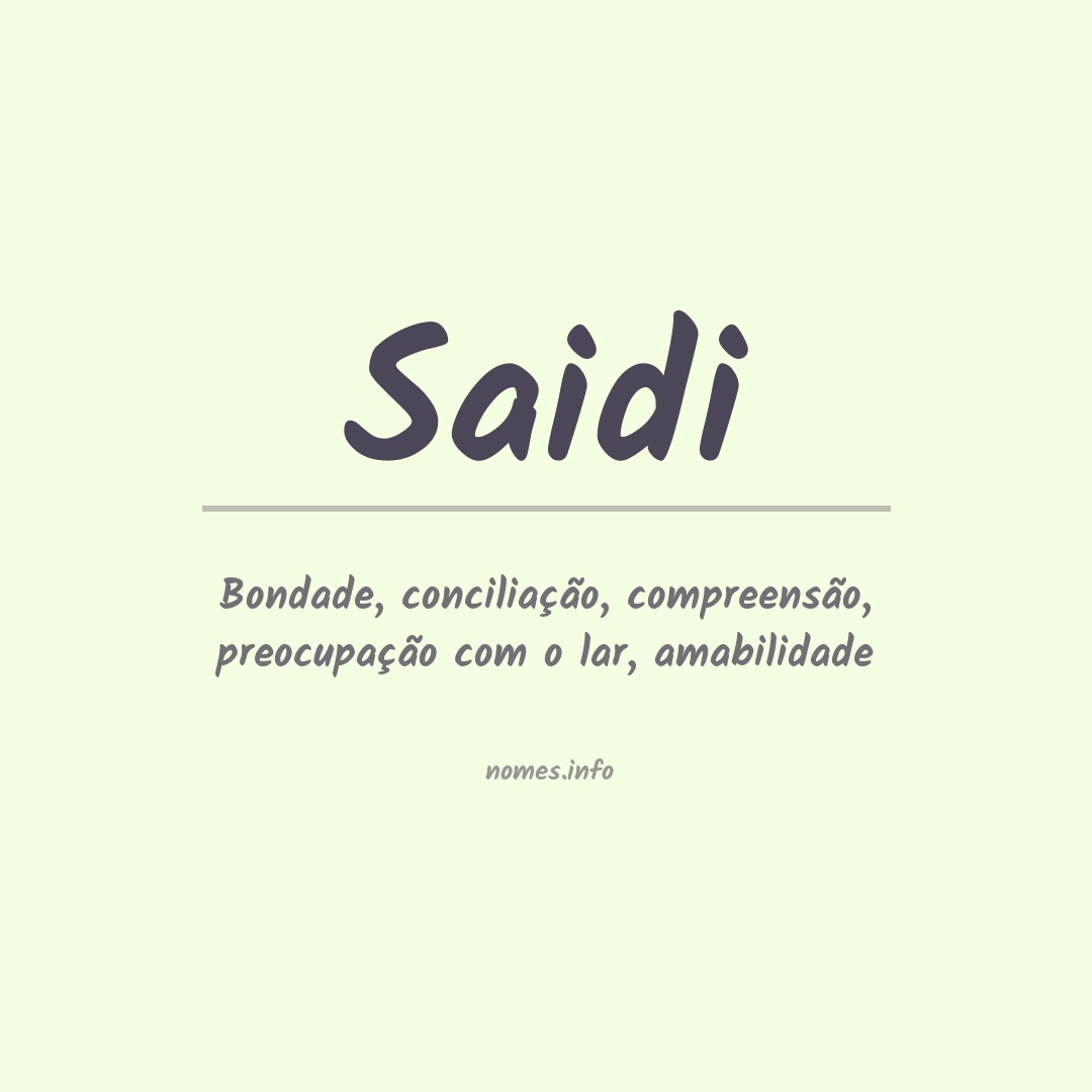 Significado do nome Saidi