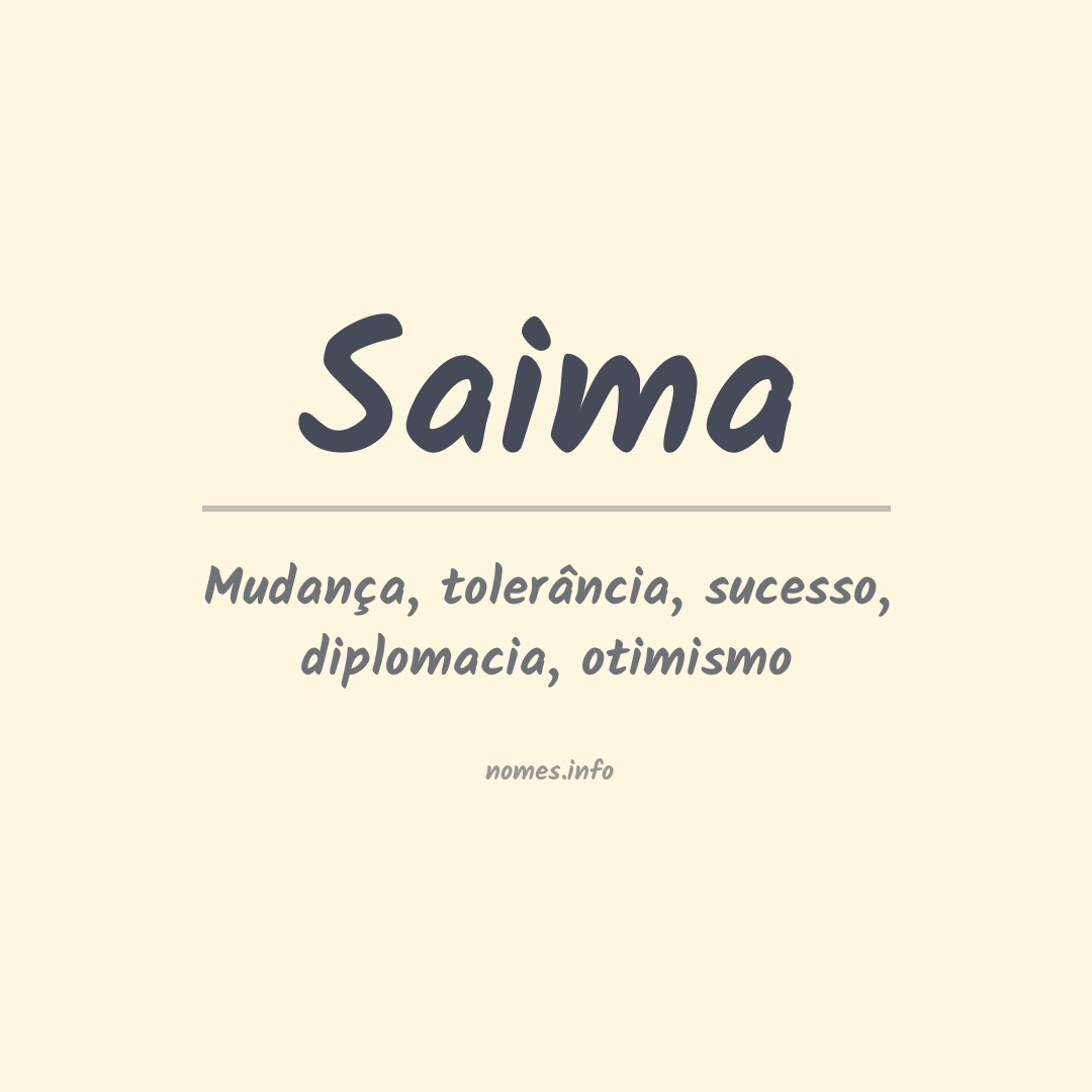 Significado do nome Saima