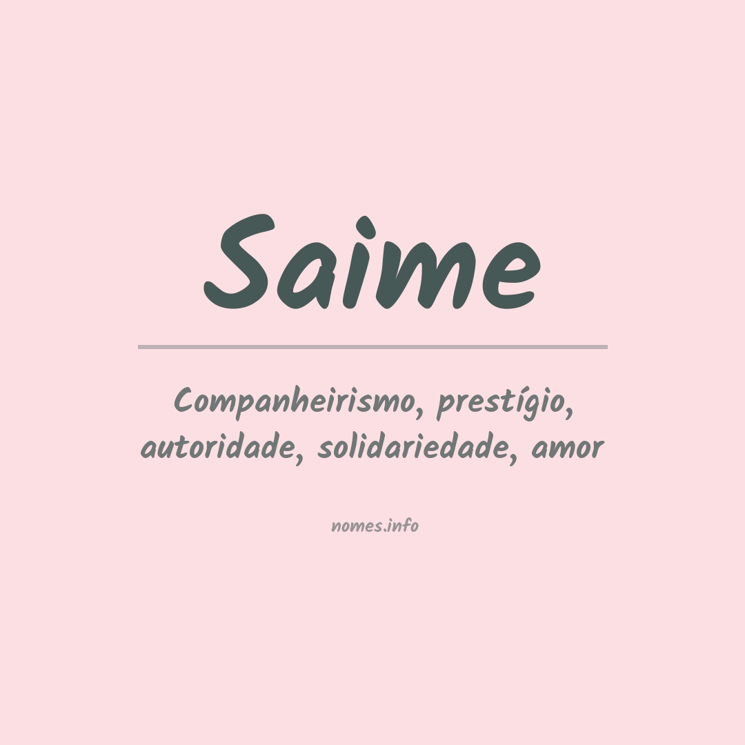 Significado do nome Saime