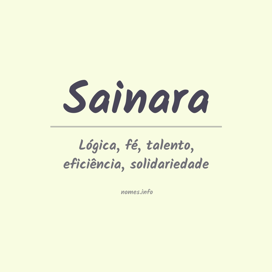 Significado do nome Sainara