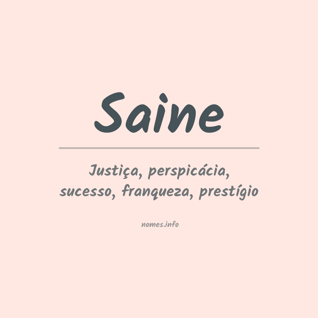 Significado do nome Saine