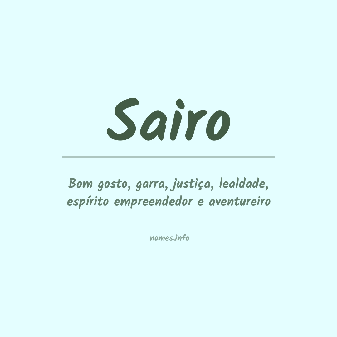 Significado do nome Sairo