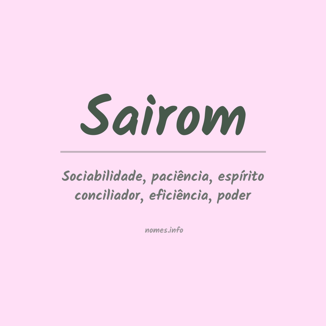 Significado do nome Sairom