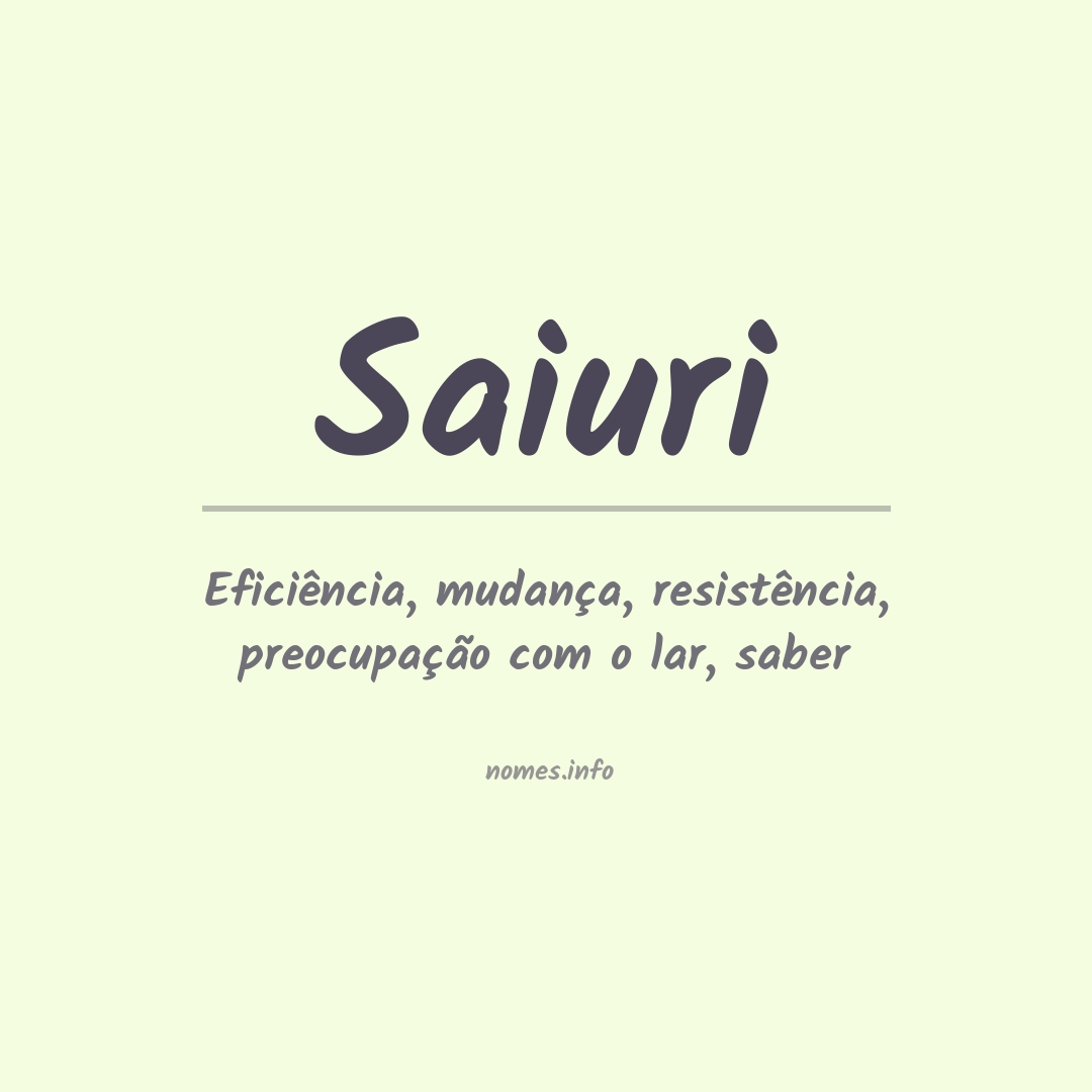 Significado do nome Saiuri