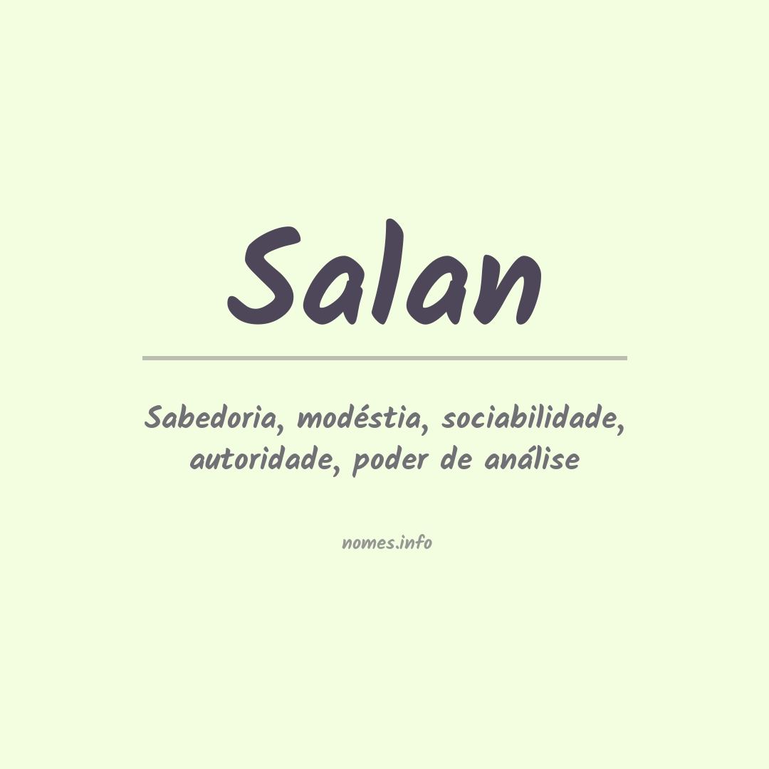 Significado do nome Salan