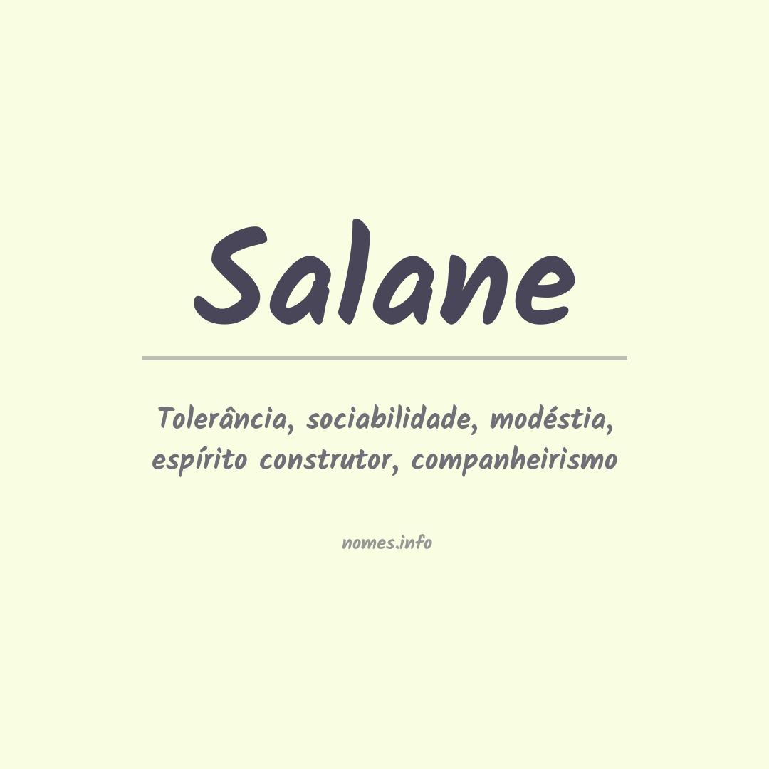 Significado do nome Salane