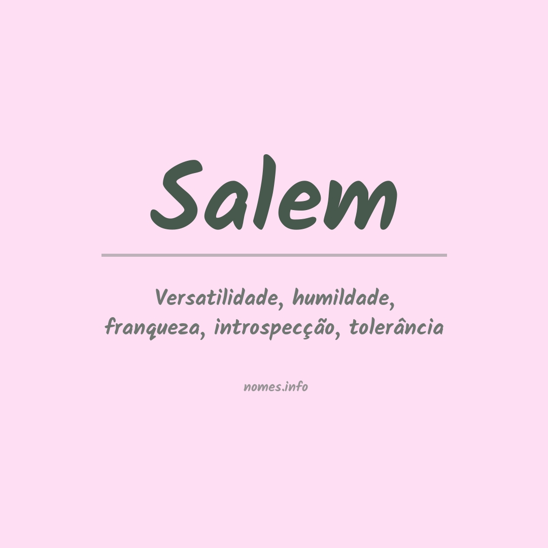 Significado do nome Salem