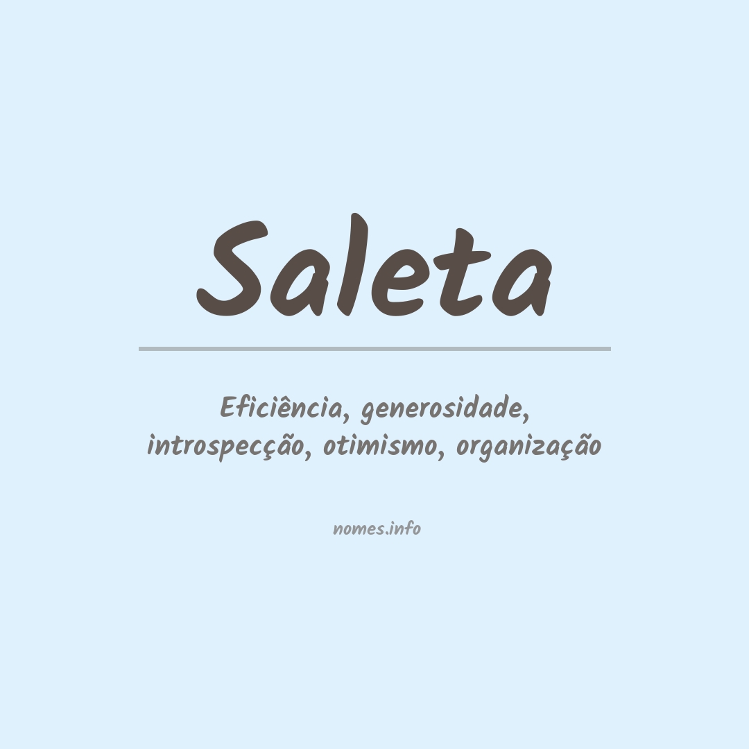 Significado do nome Saleta