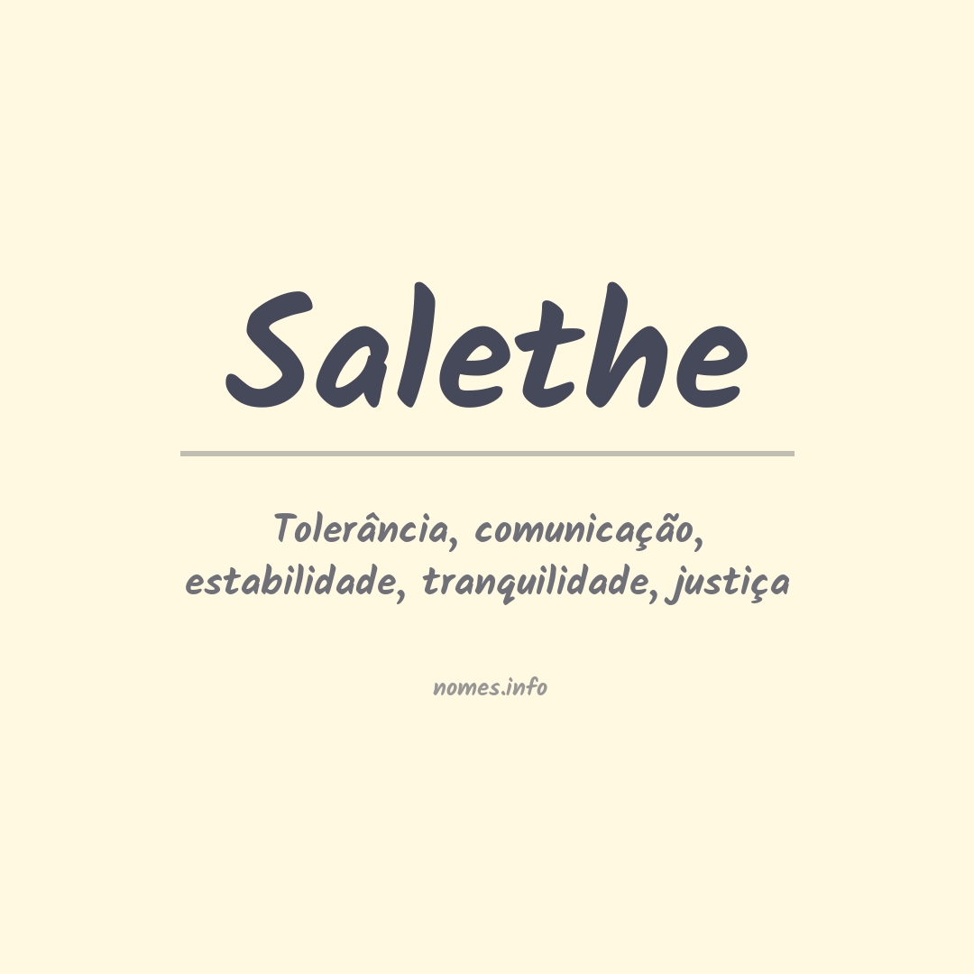 Significado do nome Salethe