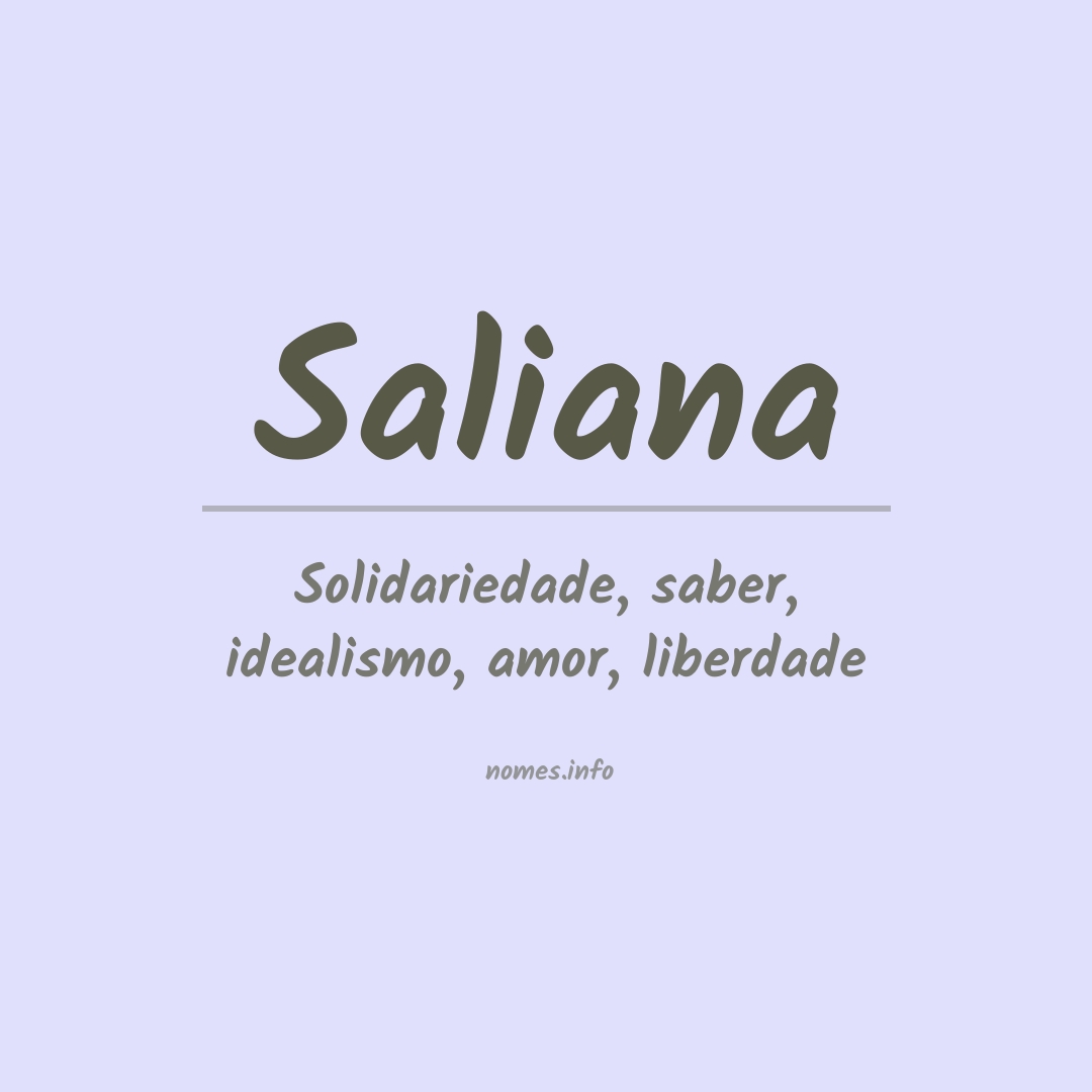 Significado do nome Saliana