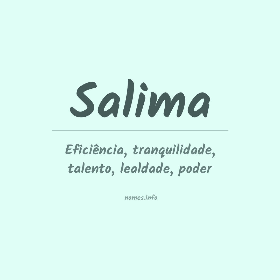 Significado do nome Salima