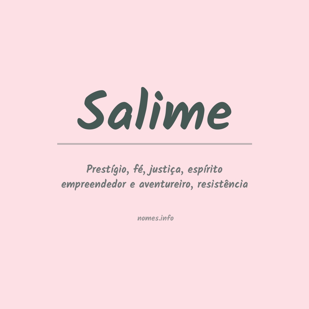 Significado do nome Salime