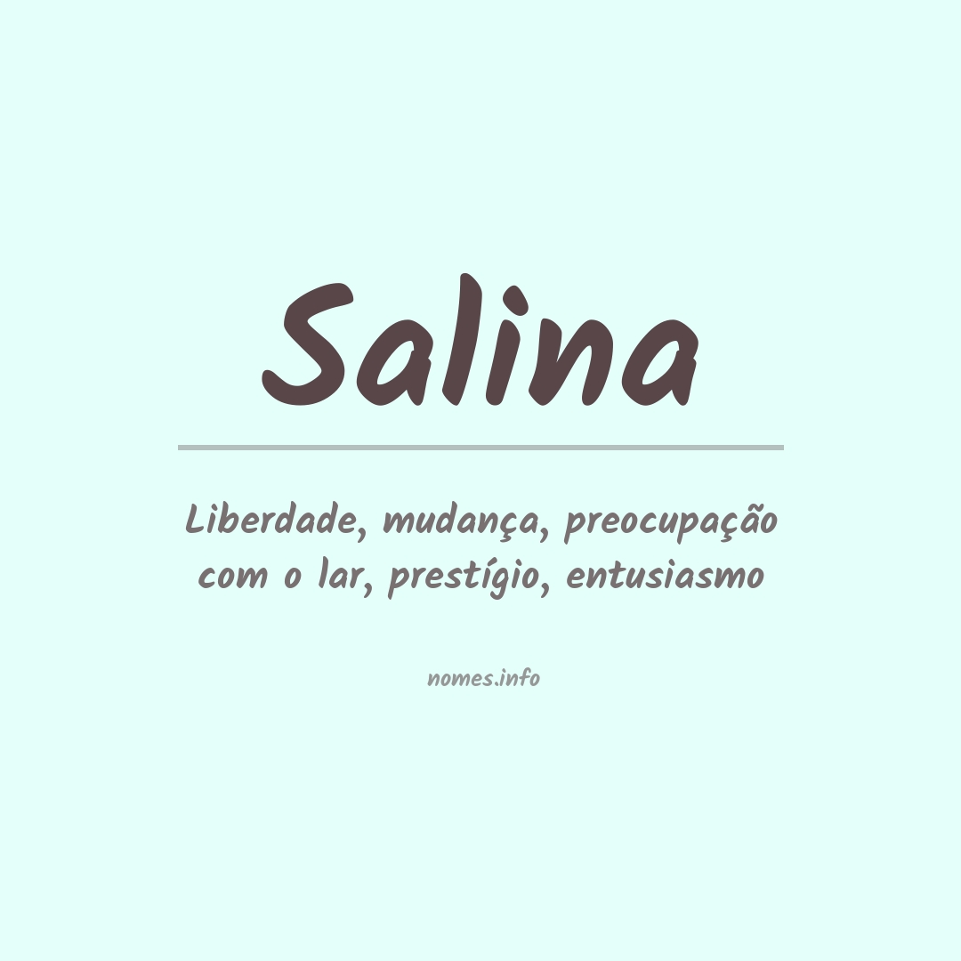 Significado do nome Salina