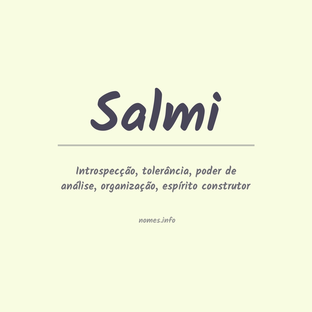 Significado do nome Salmi