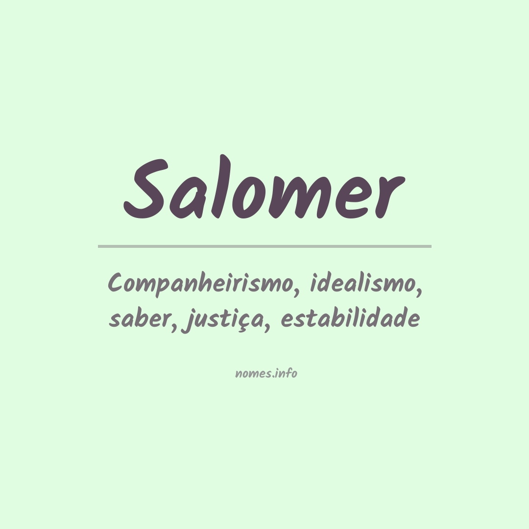 Significado do nome Salomer