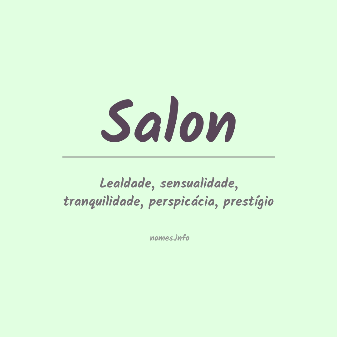 Significado do nome Salon